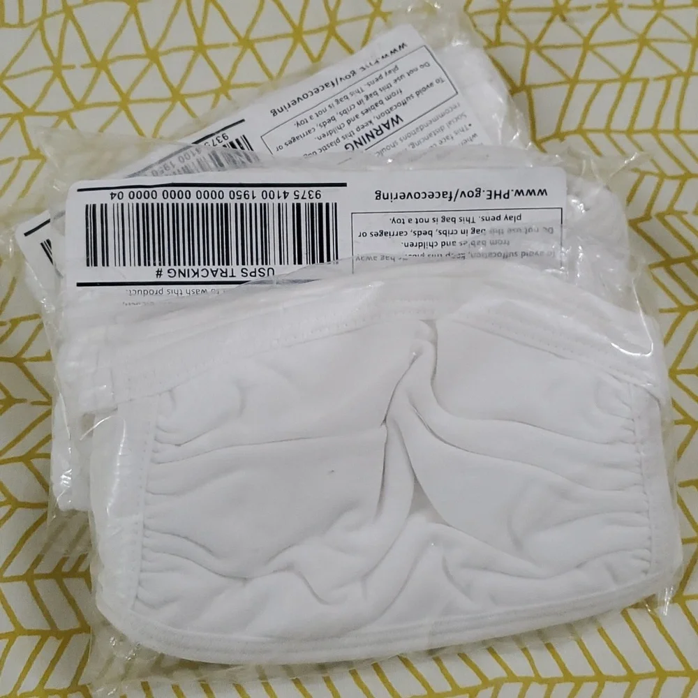 3 Packages of White Cloth Washable Mask